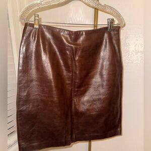 FINITY Brown Genuine Leather Skirt – Size 8